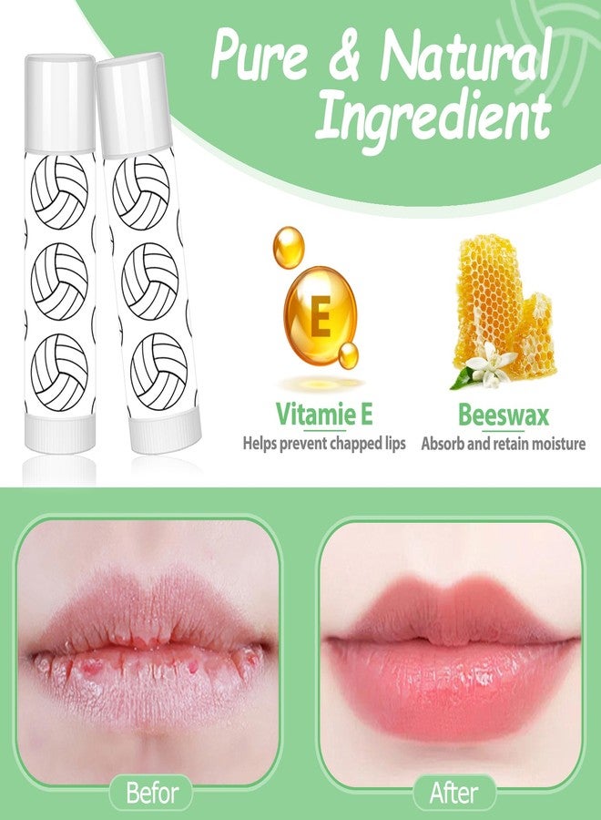 AKAIXI 24 Pack Volleyball Lip Balm for Volleyball Theme Party Bulk Gifts,Beeswax Moisturizing Lip balm,Vanilla Flavor Plumping Chapstick for Volleyball Cheerleader Team Girls kids Men Women Sports Lovers - Image 2